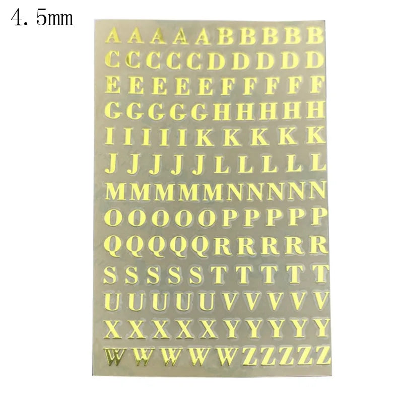 1/3/5/6Pcs 3/4/4.5/9mm Alphabet Letters Numbers Chunky Glitter Epoxy Resin Decorative Stickers