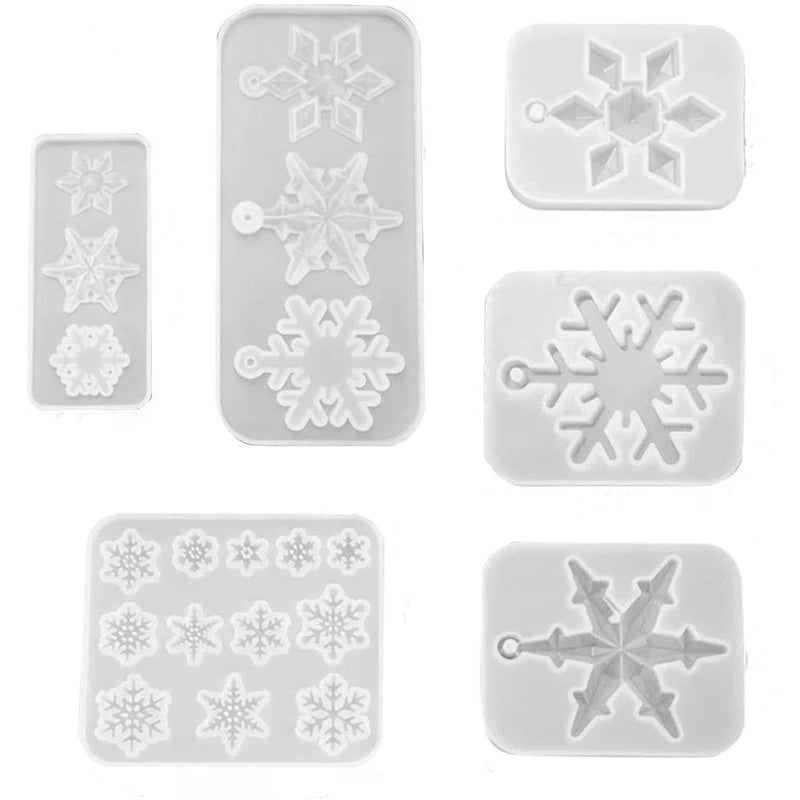 Christmas Hollow Snowflake Ornament Silicone Mold Soft Clear Mould Resin Craft Winter Embellishment DIY Pendants Jewelry Making