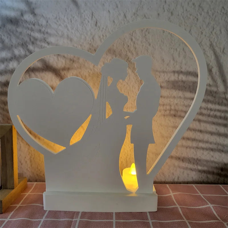 DIY Wedding Love Inserts Gypsum Silicone Mold Candle Holder Desktop Ornament Resin Epoxy Mold Couple Home Decoration Storage