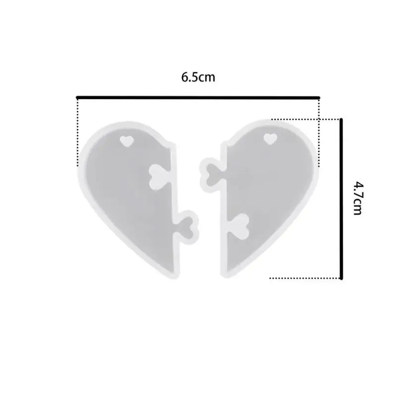 1/3pcs Heart Puzzle Pendant Epoxy Resin Silicone Mold Casting Mould for DIY Jigsaw Jewelry Necklace Craft Valentine Gift Making