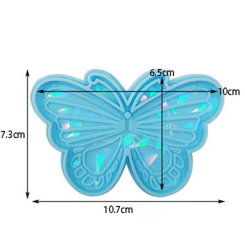 DIY Holographic Laser Butterfly Pendant Silicone Mold DIY Butterfly Keychain Crystal Epoxy Resin Mold