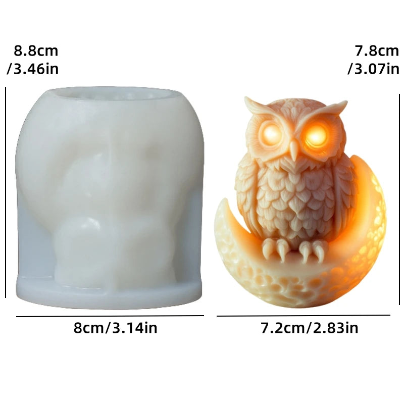 Cute Owl Candle Silicone Mold New Animal Owl Resin Silicone Mold Owl Concrete Mould Gypsum Mold Owls Cake molds Christmas gift