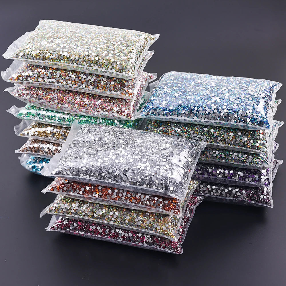 500g 2-6mm Resin Non Hot Fix Rhinestones Bulk Wholesale Flat Back Plastic Crystals Nail DIY Glitters Cтразы Stone