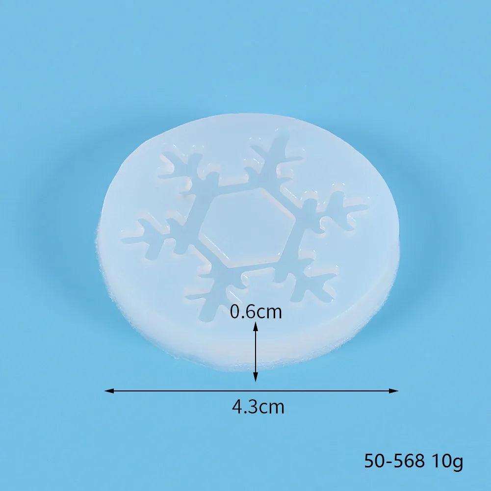 Christmas Hollow Snowflake Ornament Silicone Mold Soft Clear Mould Resin Craft Winter Embellishment DIY Pendants Jewelry Making