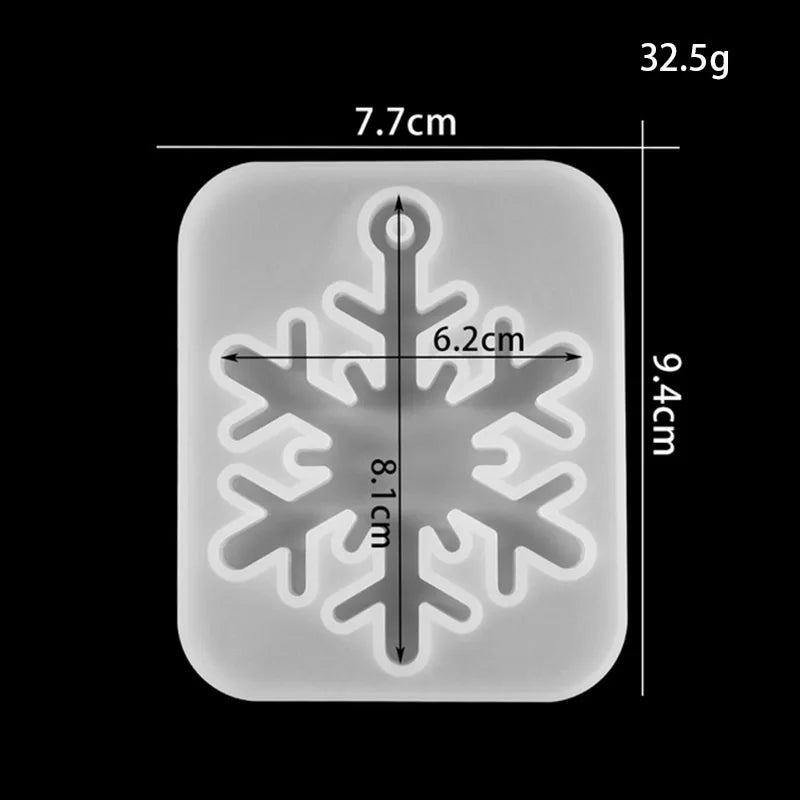 Christmas Hollow Snowflake Ornament Silicone Mold Soft Clear Mould Resin Craft Winter Embellishment DIY Pendants Jewelry Making