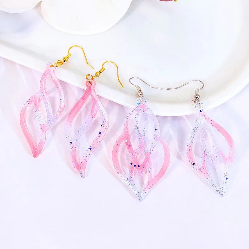 DIY Hollow Geometric Earrings Mirror Silicone Mold Shaped Pendant Hanging Ornament Epoxy Resin Mold Jewelry Handmade Accessories