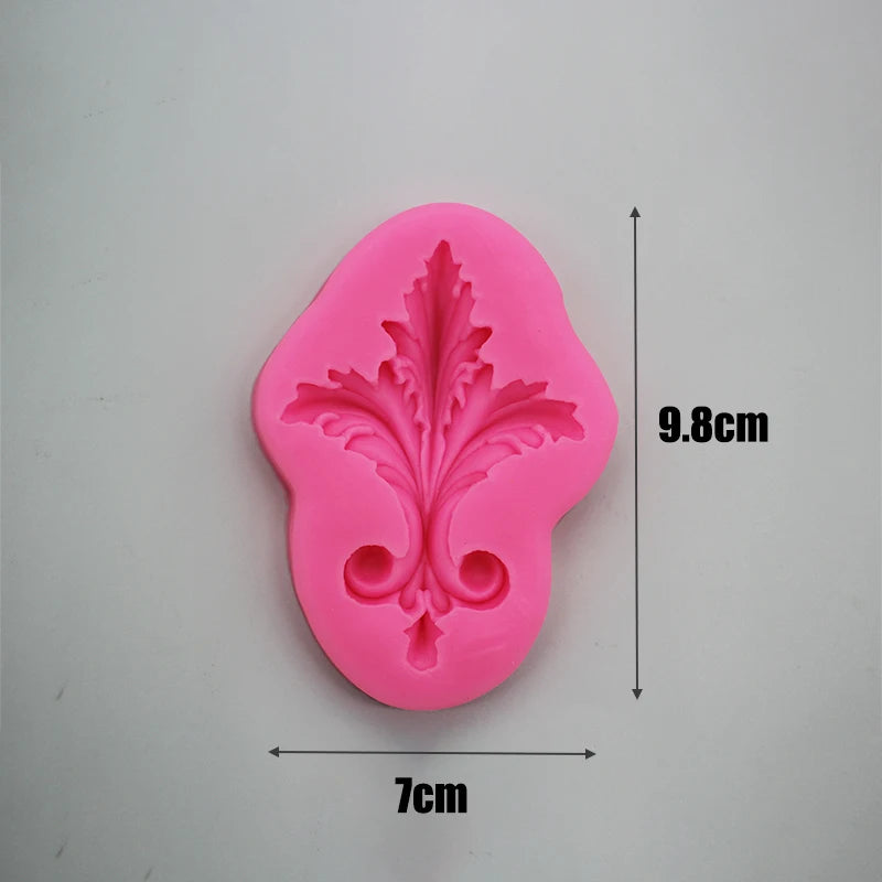 Baroque Fondant Mold Lace Scroll Embossed key Silicone Mold for Cake Border Decoration Jewelry Polymer Clay Candy Chocolate