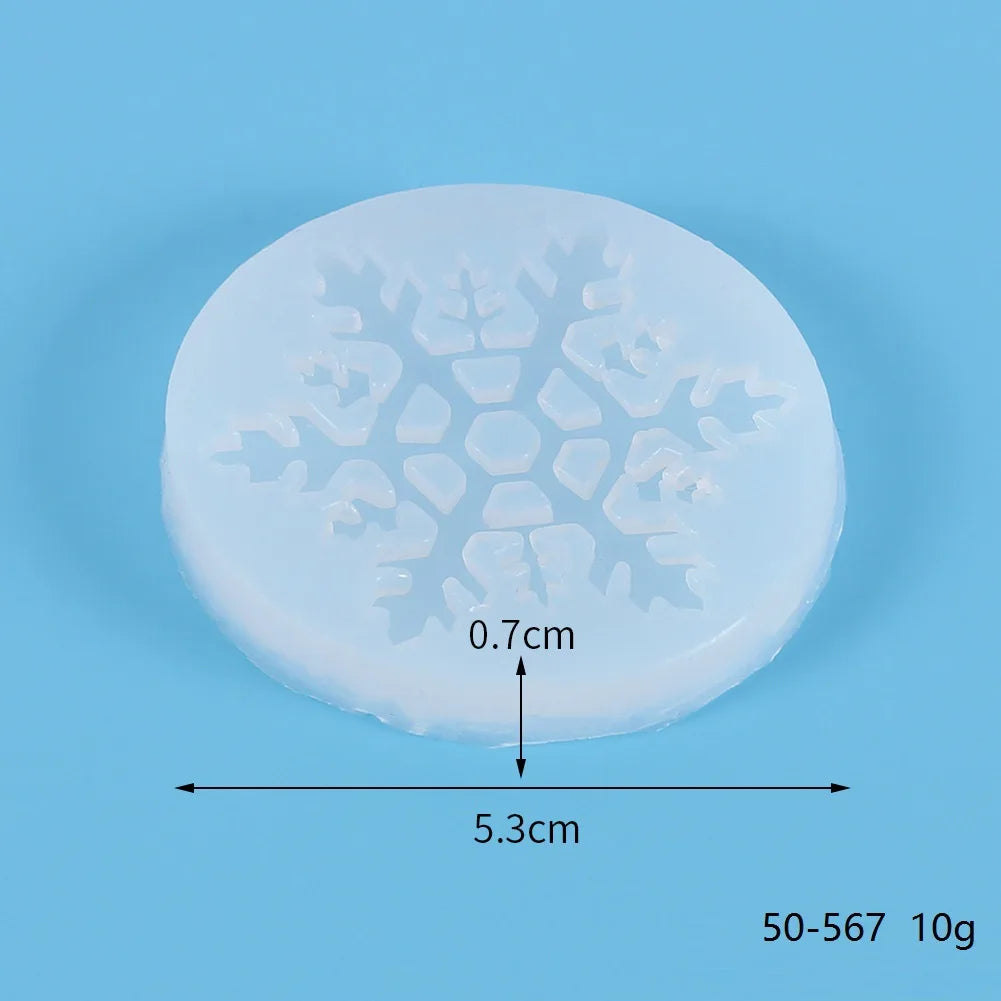 Christmas Hollow Snowflake Ornament Silicone Mold Soft Clear Mould Resin Craft Winter Embellishment DIY Pendants Jewelry Making