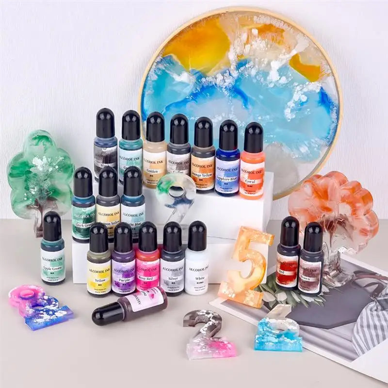 28 Colors 10ml Morandi Resin Pigment Set For DIY Epoxy Resin Mold Liquid Dye Ink Alcohol Colorant Jewelry Making Supplies Tools