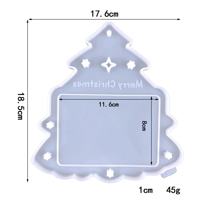 Christmas Photo Picture Frame Epoxy Resin Silicone Mold Casting Mould for DIY Craft Form Supplies Home Decoration Gift Making