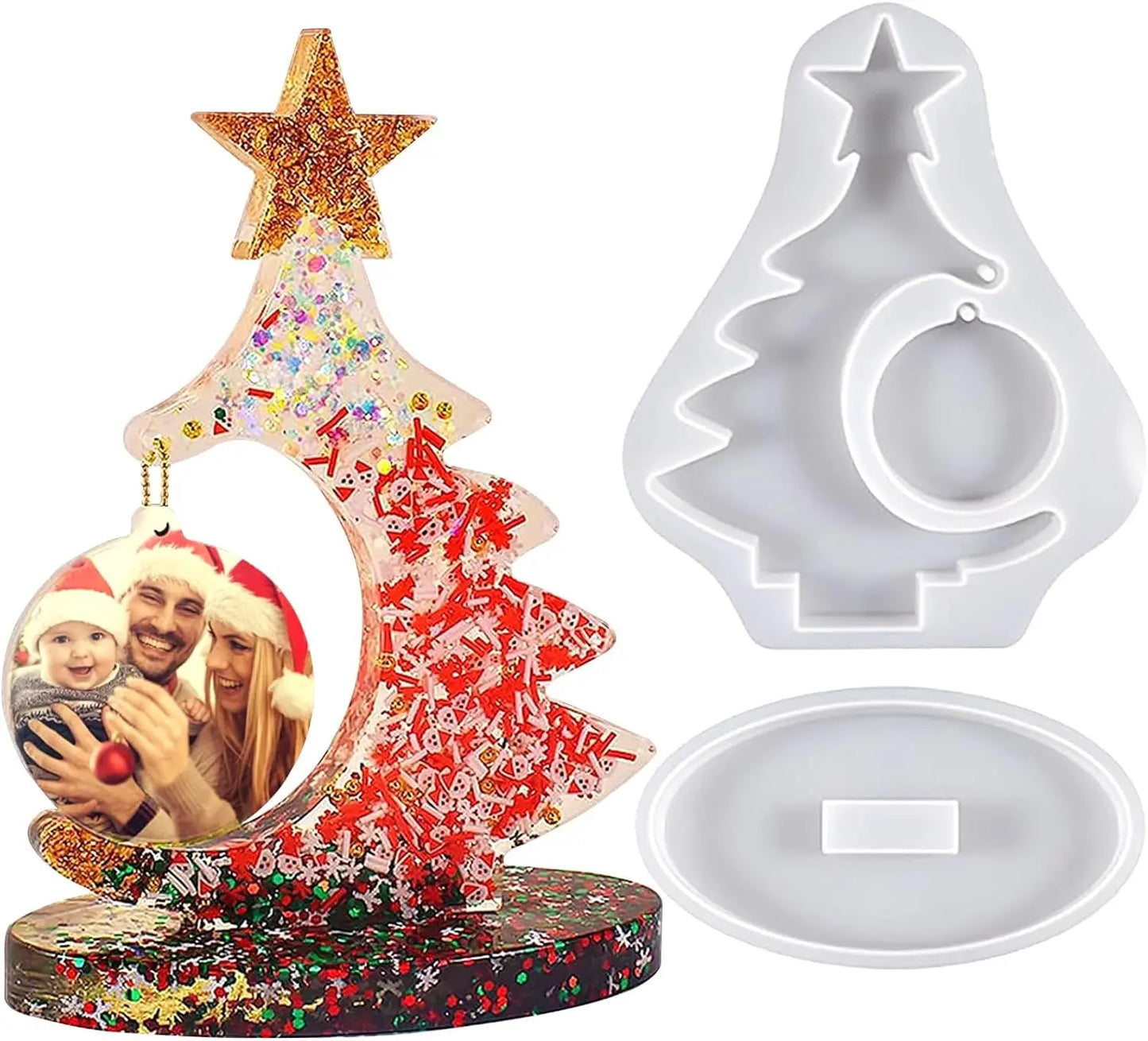 DIY Crystal Epoxy Resin Mold for Christmas Tree Photo Frame Silicone Mold