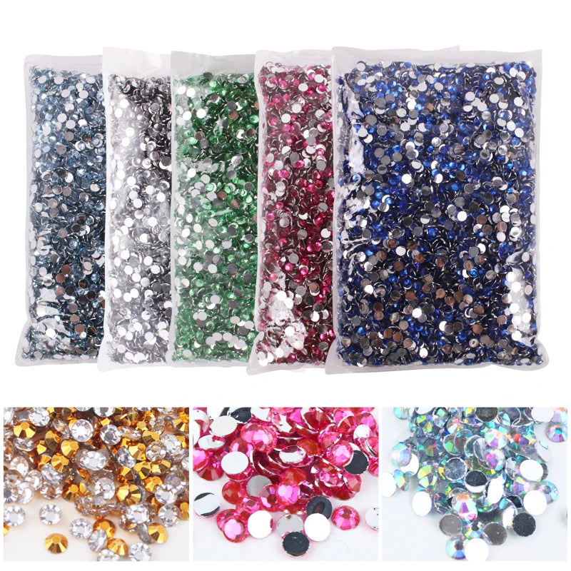 500g 2-6mm Resin Non Hot Fix Rhinestones Bulk Wholesale Flat Back Plastic Crystals Nail DIY Glitters Cтразы Stone