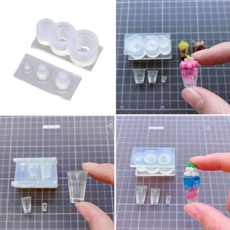 3D Jar Resin Mold Set Soft Silicone Mould Resin Cup Storage Container Mini Molds Unique Cylinder Bottle for Jewelry Making Tools