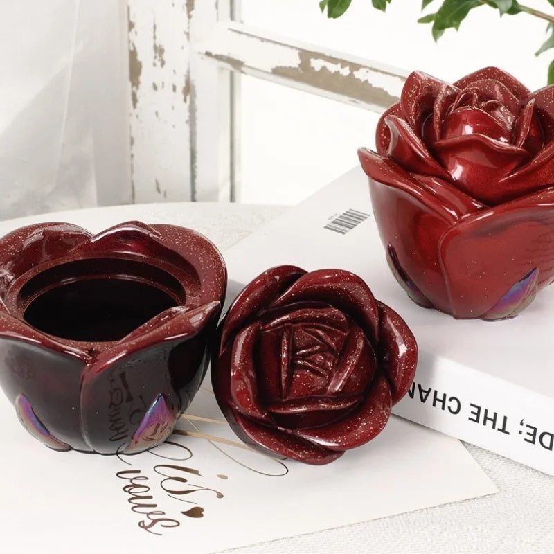 Diy Crystal Drip Epoxy Plaster Cement Rose Mirror Silicone Moulds