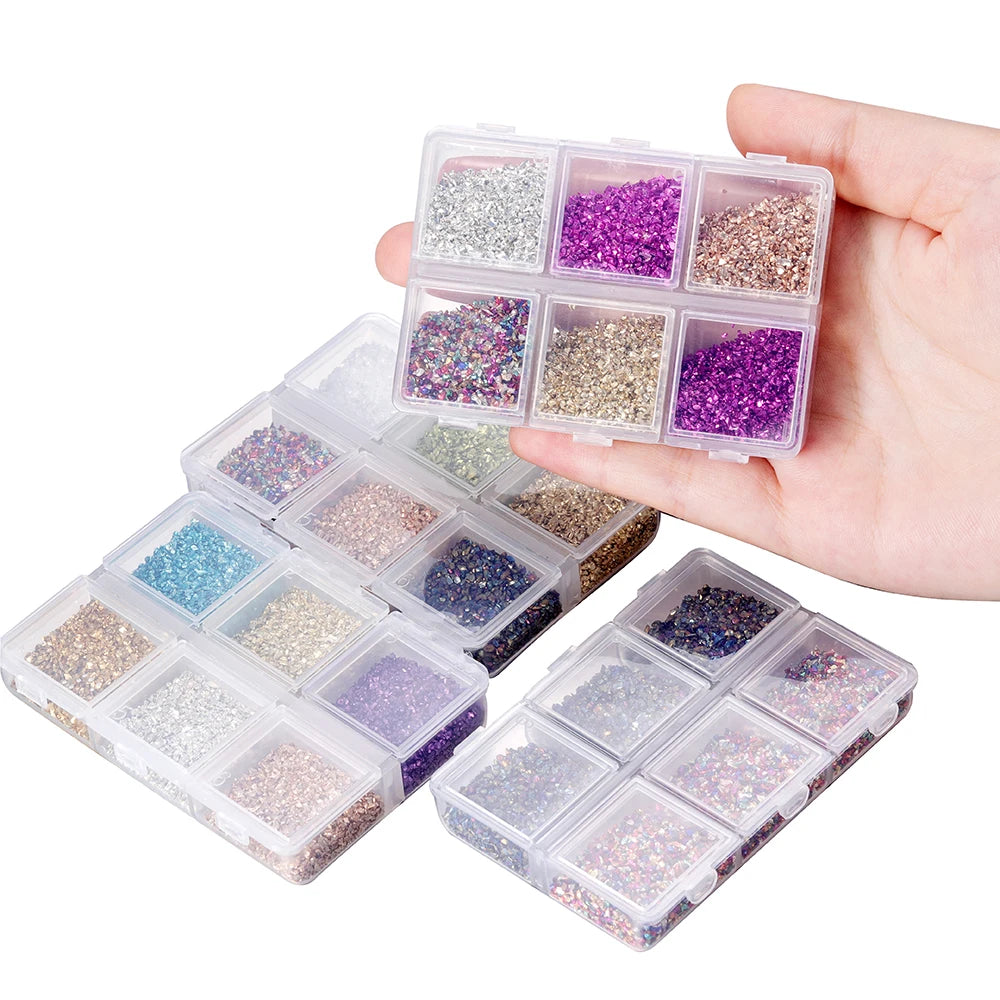 30g/Box Crushed Glass Stones Resin Filling Irregular Broken Stone for DIY Epoxy Resin Mold Crafts Nail Art Decoration Material