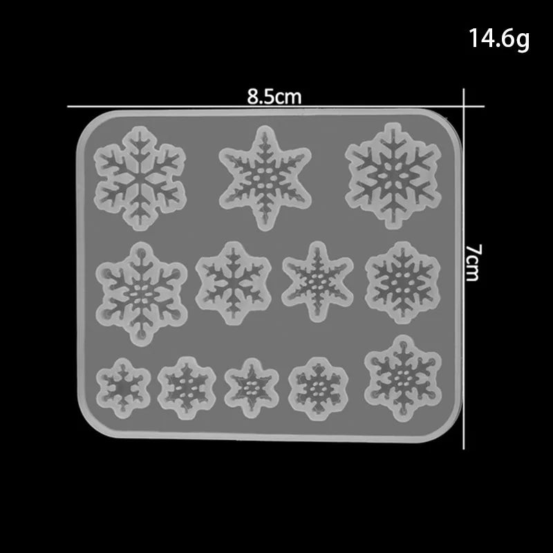 Christmas Hollow Snowflake Ornament Silicone Mold Soft Clear Mould Resin Craft Winter Embellishment DIY Pendants Jewelry Making