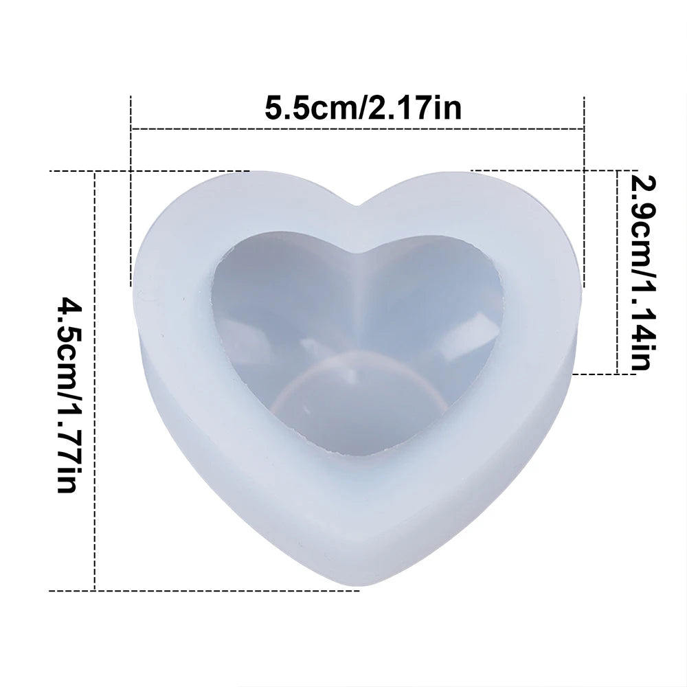 3DDiamond Soap Moulds Love Heart Design Silicone Mold DIY Car Pendant Gypsum Plaster Heart Mold Diamond Candle Molds Soap making