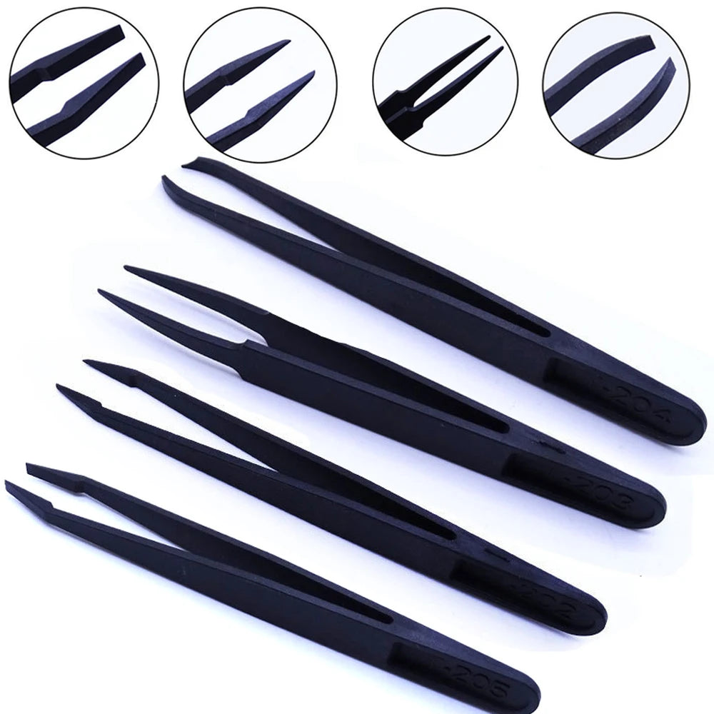 4/8Pcs Epoxy Resin Jewelry Tool Set Tweezers Anti-Static Plastic Precision For DIY Epoxy Resin Mold Jewelry Components Supplies