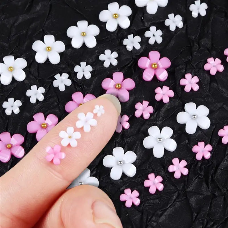 1pack Acrylic Flower Resin Filling For Epoxy Resin Mold Filler Nail Art Decoration Mixed Size Flower With Beads Jewelry Filling