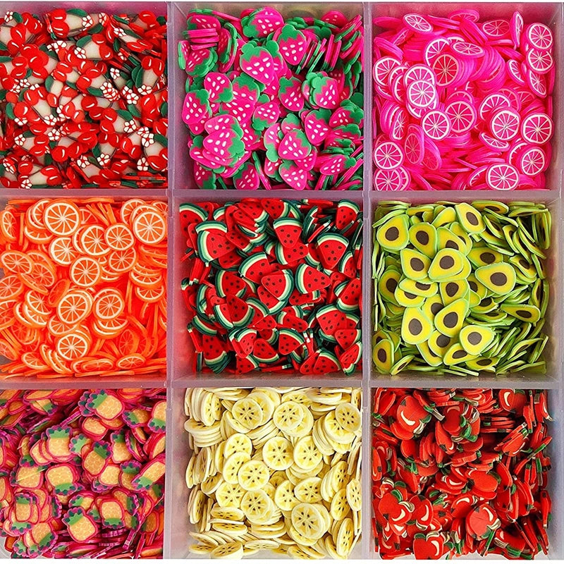 1000Pcs Polymer Clay Resin Fruit Slice for Epoxy Silicone Mold DIY Craft Jewelry Cellphone Decoration Accessory Making Supplies