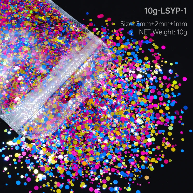 10g Resin Sequins Holographic Round Glitter Epoxy Resin Filling Pigment Silicone Mold Filler DIY Pendant Jewelry Making Material