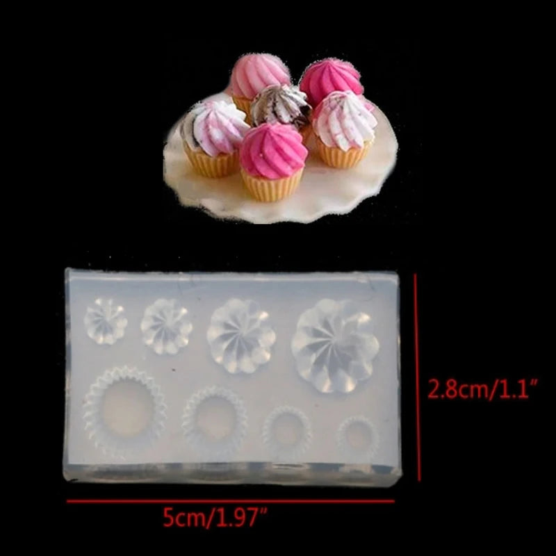 DIY 3D Ice Cream Cone Resin Mold Simulated Food Mini Cake Cup Silicone Mold DIY Craft Hand-Making Accessories