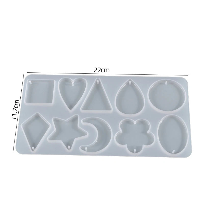 Earring Pendant Epoxy Resin Mold DIY Keychain Silicone Mold Jewelry Making Molds Heart Leaves Moon Charms Pendant Making Craft