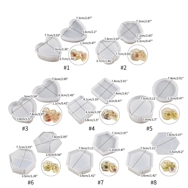 DIY Crystal Epoxy Resin Jar Mold Storage Box Silicone Mould for DIY Jewelry Box