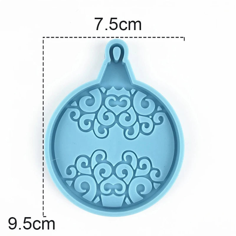 Christmas Round Shaped Pandents Silicone Mold DIY Handmade Plaster UV Epoxy Resin Keychain Molds Christmas Tree Decor Supplies