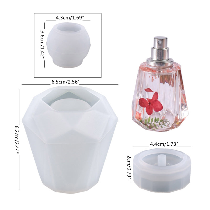 Diy Crystal Epoxy Resin Mold Cut Surface Irregular Perfume Bottle Storage Decoration Silicone Mold Container Epoxy Mold