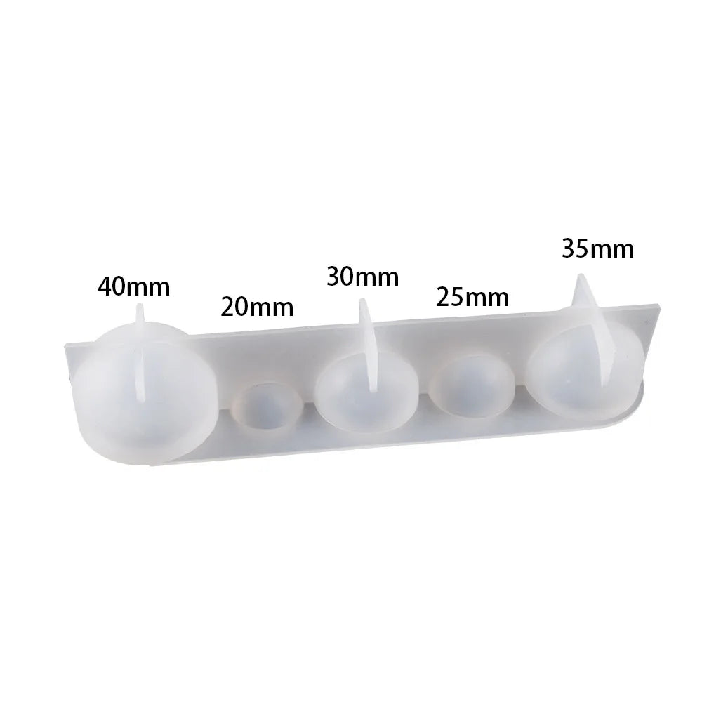 20 25 30 35 40mm 5-Cavity Sphere Molds for Resin Round Ball Resin Mold Silicone Orbs Mold for Jewellery Making