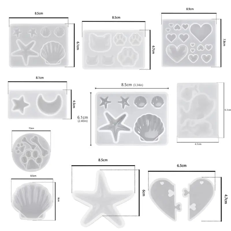 DIY Crystal Epoxy Resin Heart Cat Claw Cabochon Silicone Molds DIY Dried Flowers Jewelry Pendant Moulds UV Resin Mold