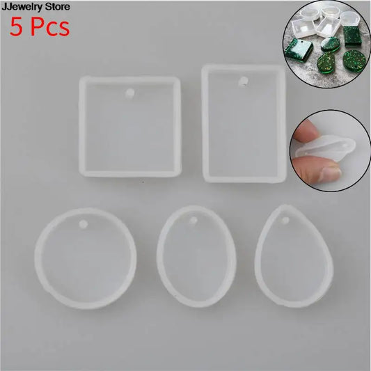 5pcs New DIY Resin Decorative Craft Jewelry Making Mold Epoxy Resin Molds Mix Style Pendant Fashion Scrapbooking Silicone Mould