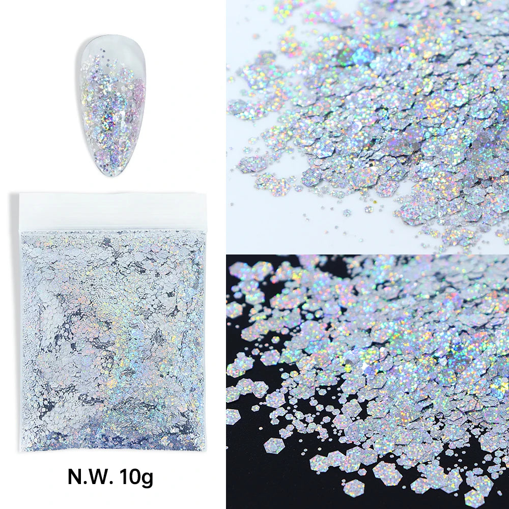 10g Holographic Glitter For Epoxy Resin Filling Laser Gold Silver Fine Powder Loose Sequins Silicone Mold Tumbler Art DIY Crafts