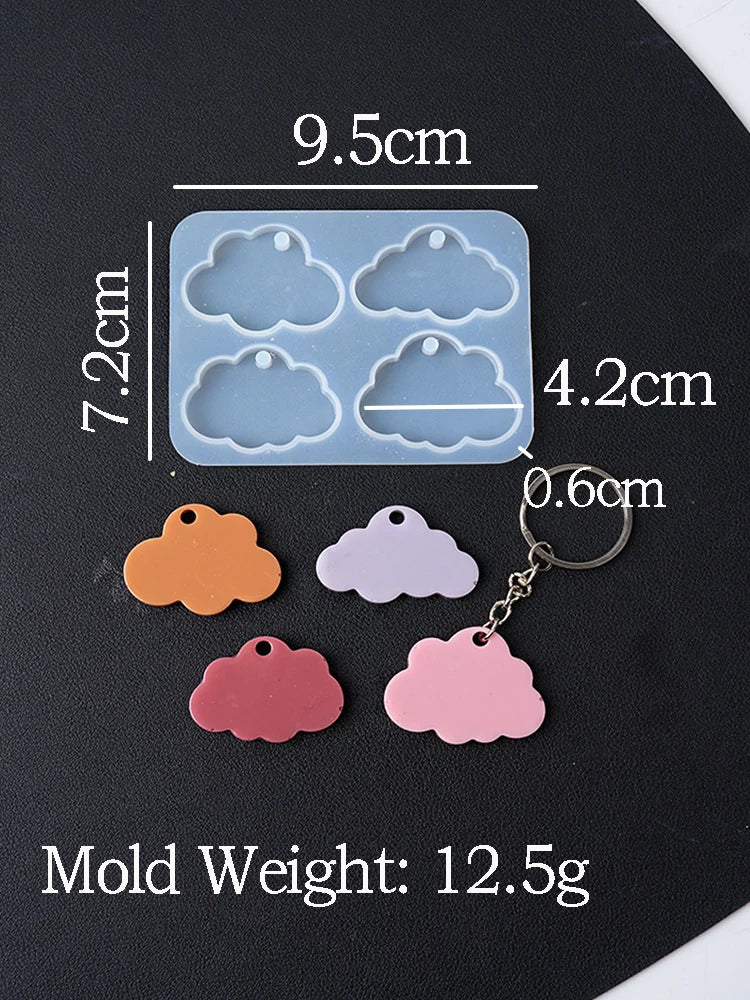 Clover Series Resin Pendant Mould Butterfly Cloud Lucky Clover DIY Scented Gypsum Hanging Ornament Keychain Crafts Silicone Mold