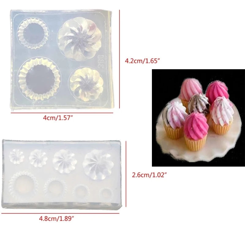 DIY 3D Ice Cream Cone Resin Mold Simulated Food Mini Cake Cup Silicone Mold DIY Craft Hand-Making Accessories