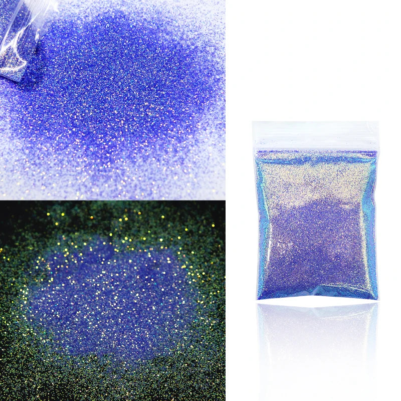 10g Holographic Glitter For Epoxy Resin Filling Laser Gold Silver Fine Powder Loose Sequins Silicone Mold Tumbler Art DIY Crafts