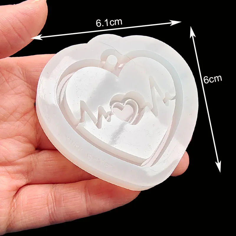 DIY Epoxy Resin Mold Heart Series Quicksand Silicone Mold Shaker Mold Jewelry Tool