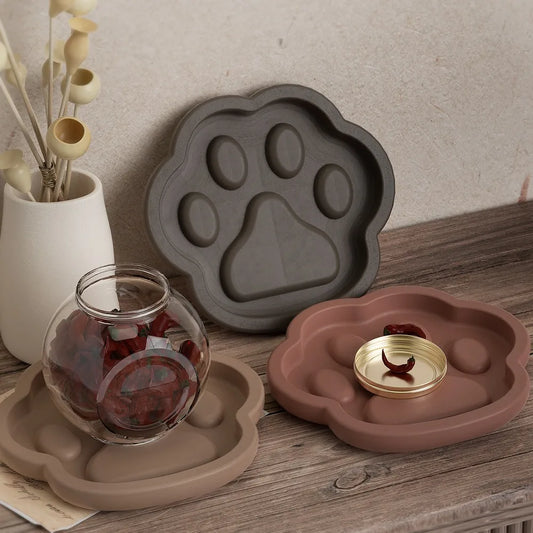 DIY Cat Claw Storage Tray Silicone Mold Gypsum Jewelry Dish Fruit Plate Desktop Ornament Resin Epoxy Mold Home Crafts Decoration