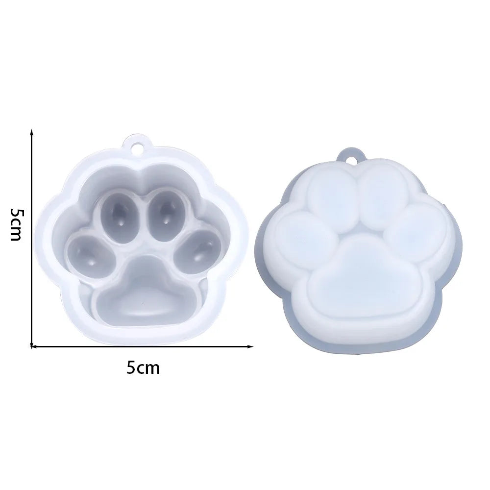 Cat Paw Silicone Mold Keychain Pendants Epoxy Resin Mould for DIY Pendant Epoxy Resin Molds Crafts Jewelry Making Accessories