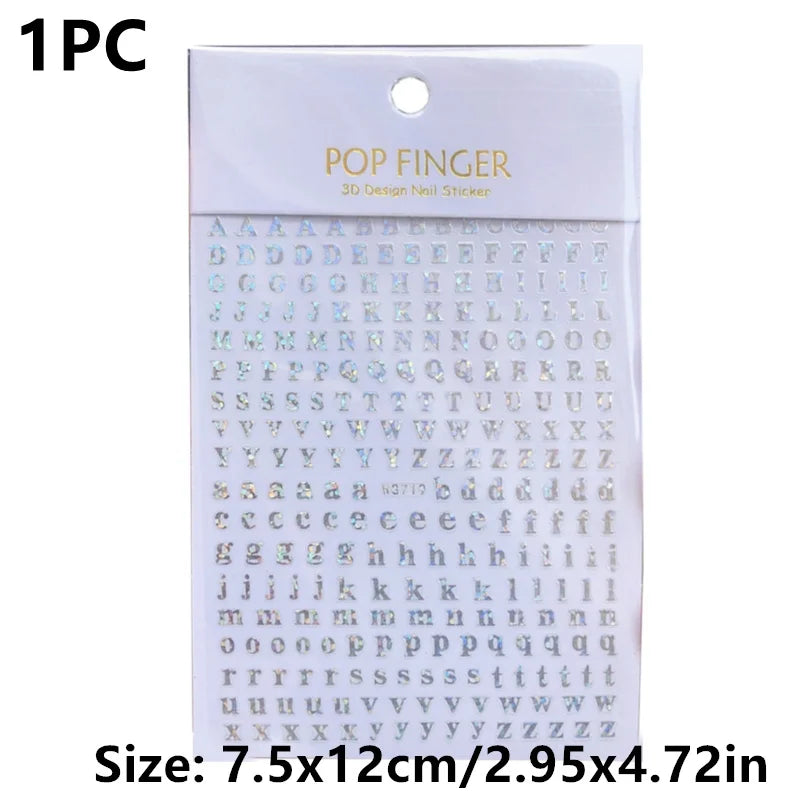 1/3/5/6Pcs 3/4/4.5/9mm Alphabet Letters Numbers Chunky Glitter Epoxy Resin Decorative Stickers