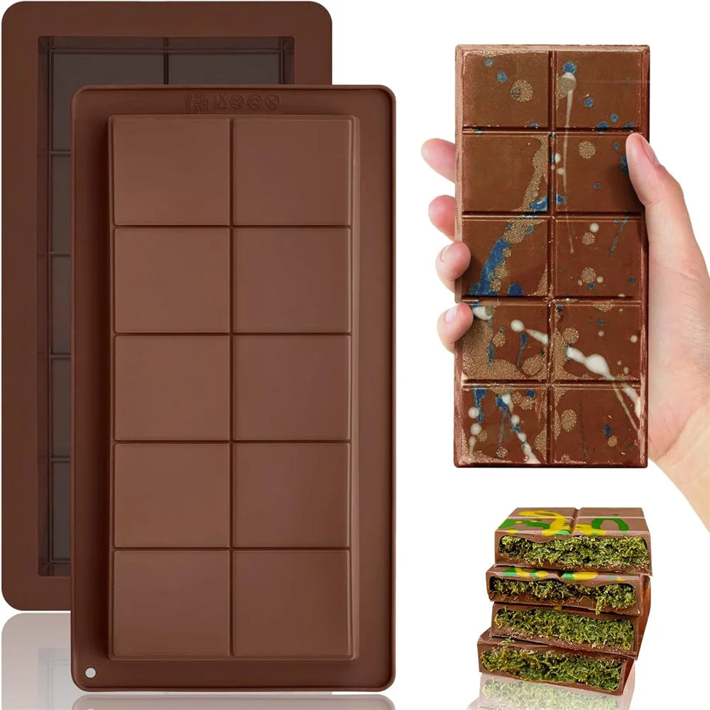 Chocolate Bar Mold - Non-Stick Chocolate Molds, Food Grade Silicone Deep Chocolate Bar Mold for Dubai Chocolate Bar Pistachio