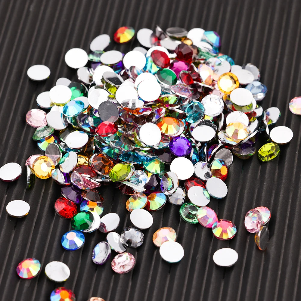 500g 2-6mm Resin Non Hot Fix Rhinestones Bulk Wholesale Flat Back Plastic Crystals Nail DIY Glitters Cтразы Stone