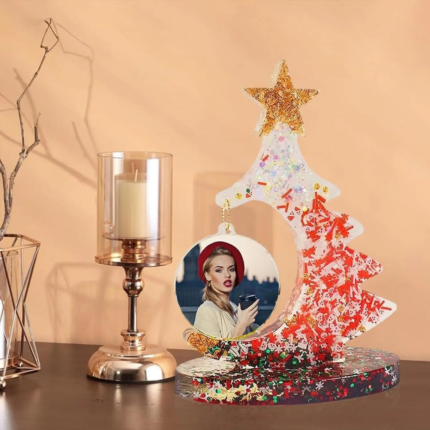 DIY Crystal Epoxy Resin Mold for Christmas Tree Photo Frame Silicone Mold