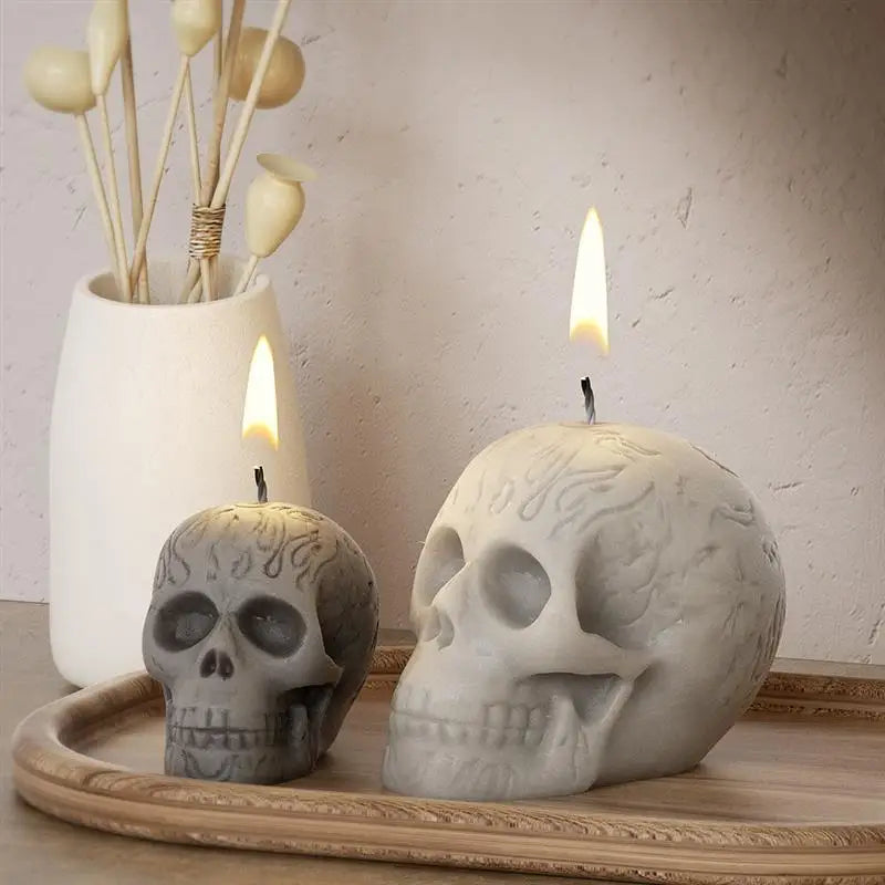 3D Skull Candle Silicone Mold DIY Halloween Candle Mold Handmade Soap Plaster Mold Epoxy Resin Craft Casting Tool For Home Decor