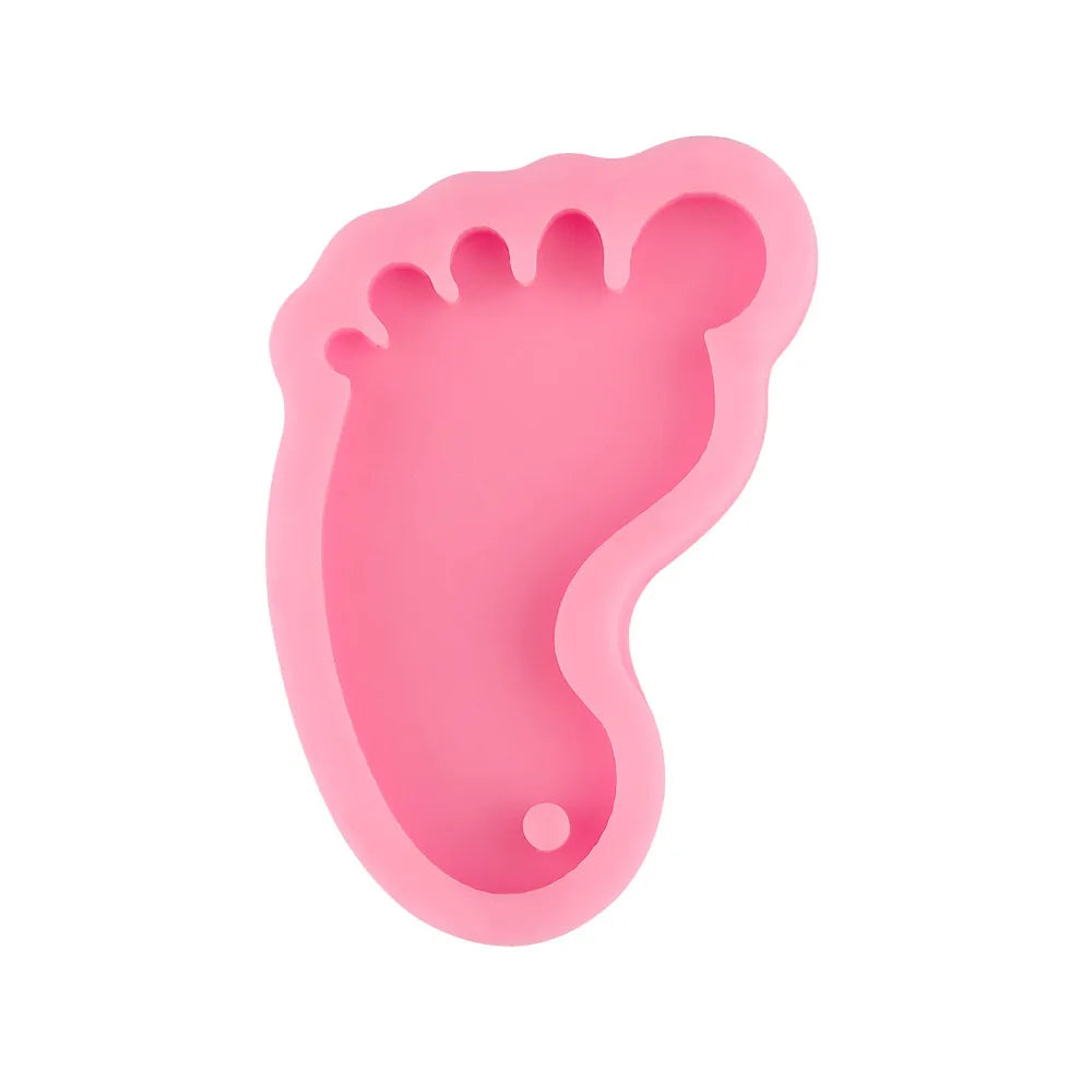 Baby Shower Bapti Pendants Decoration Cute Baby Foot Bottle Shape Epoxy Resin Mold KeyChain Pendant Making Baby Birthday Decor