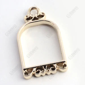 10pcs Rack Plating Alloy Open Back Bezel Pendants DIY Resin Pressed Flower Jewelry Hollow Multiple Pattern DIY Making Necklaces