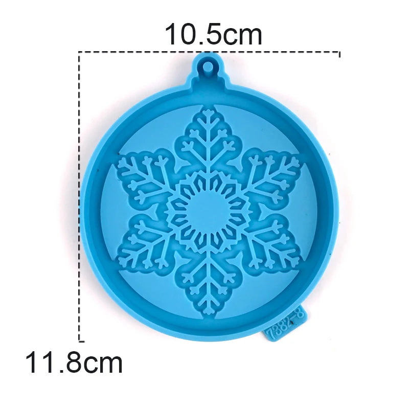 Christmas Round Shaped Pandents Silicone Mold DIY Handmade Plaster UV Epoxy Resin Keychain Molds Christmas Tree Decor Supplies