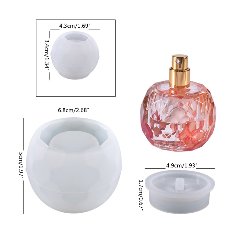 Diy Crystal Epoxy Resin Mold Cut Surface Irregular Perfume Bottle Storage Decoration Silicone Mold Container Epoxy Mold