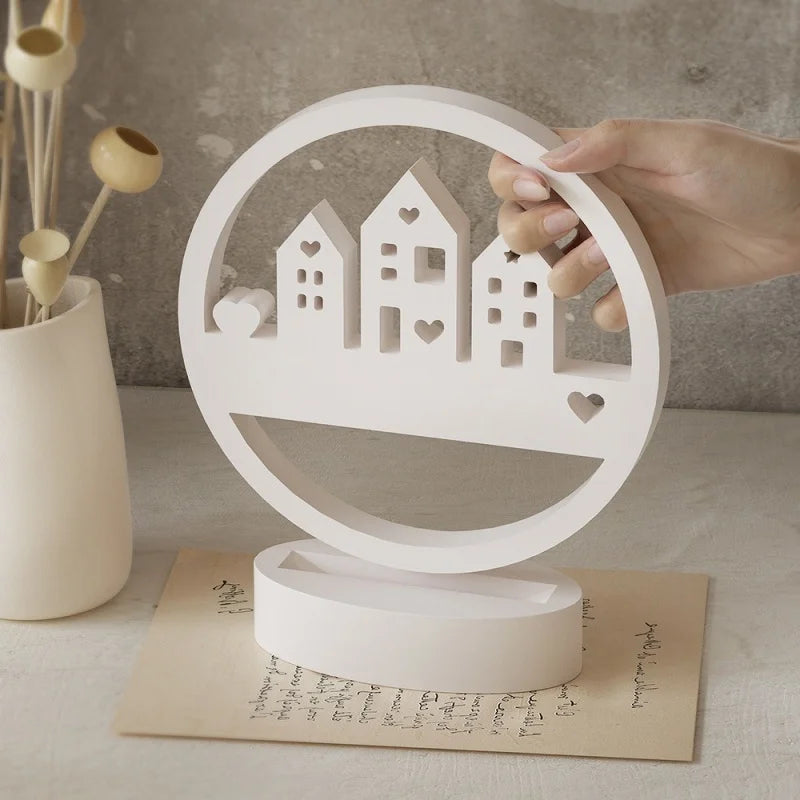 Circle House Castle Large Hanging Silicone Mold DIY Plaster Hut Ornament Resin Mold Home Decoration